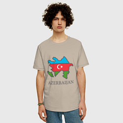 Футболка оверсайз мужская Map Azerbaijan, цвет: миндальный — фото 2