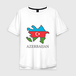 Футболка оверсайз мужская Map Azerbaijan, цвет: белый