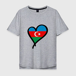 Футболка оверсайз мужская Azerbaijan Heart, цвет: меланж