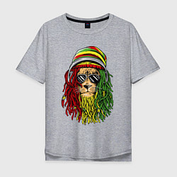 Футболка оверсайз мужская Rasta lioN, цвет: меланж