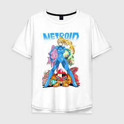 Мужская футболка оверсайз Metroid Dread: Самус Аран
