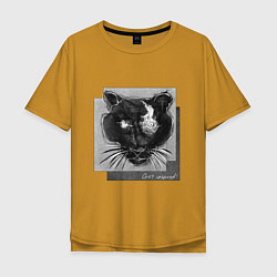 Мужская футболка оверсайз Коллекция Get inspired! Большая кошка Абстракция f