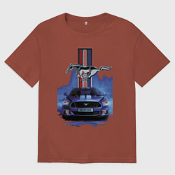 Футболка оверсайз мужская Mustang - лучший среди равных!, цвет: кирпичный