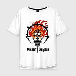Мужская футболка оверсайз Darkest Dungeon: skull logo