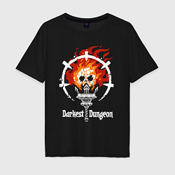 Футболка оверсайз мужская Darkest Dungeon skull logo, цвет: черный