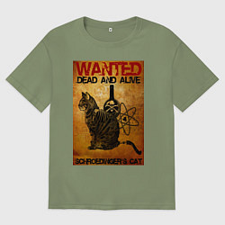 Футболка оверсайз мужская Разыскивается Кот, цвет: авокадо