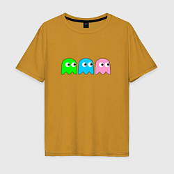 Футболка оверсайз мужская Pac man - play Для двоих, цвет: горчичный