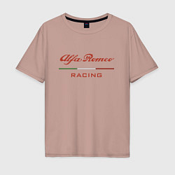 Мужская футболка оверсайз Alfa Romeo racing - logo