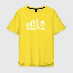 Футболка оверсайз мужская Эволюция велосипедиста, цвет: желтый