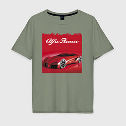 Мужская футболка оверсайз Alfa Romeo - красная мечта!