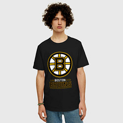 Футболка оверсайз мужская Boston Bruins , Бостон Брюинз, цвет: черный — фото 2