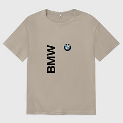 Футболка оверсайз мужская BMW ато супер, цвет: миндальный
