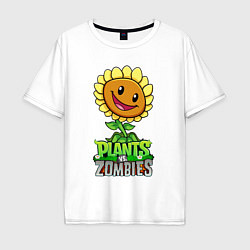 Мужская футболка оверсайз Plants vs Zombies Подсолнух