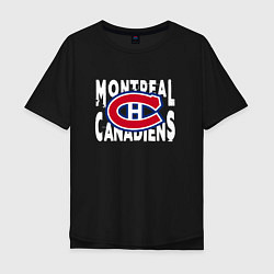 Футболка оверсайз мужская Монреаль Канадиенс, Montreal Canadiens, цвет: черный