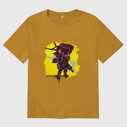 Футболка оверсайз мужская Big Boss whith gun, цвет: горчичный