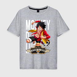 Футболка оверсайз мужская One Piece Monkey Большой Куш Манки, цвет: меланж