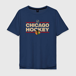 Мужская футболка оверсайз CHICAGO BLACKHAWKS NHL ЧИКАГО НХЛ