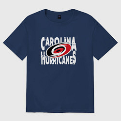 Футболка оверсайз мужская Каролина Харрикейнз, Carolina Hurricanes, цвет: тёмно-синий