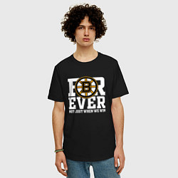 Футболка оверсайз мужская FOREVER NOT JUST WHEN WE WIN, Boston Bruins, Босто, цвет: черный — фото 2