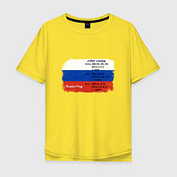 Футболка оверсайз мужская Для дизайнера Флаг России Color codes, цвет: желтый