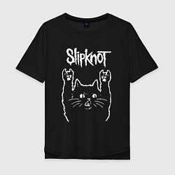Мужская футболка оверсайз Slipknot, Слипкнот Рок кот