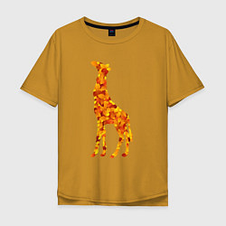 Мужская футболка оверсайз Лиственный жираф