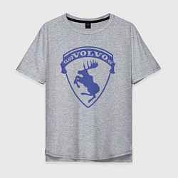 Мужская футболка оверсайз VOLVO логотип синий