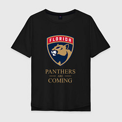 Футболка оверсайз мужская Panthers are coming Florida Panthers Флорида Панте, цвет: черный