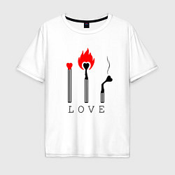 Футболка оверсайз мужская LOVE ЛЮБОВЬ, цвет: белый
