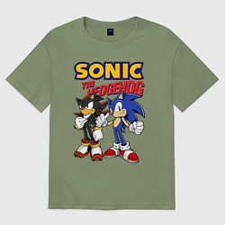 Футболка оверсайз мужская ЕЖ СОНИК SONIC THE HEDGEHOG, цвет: авокадо