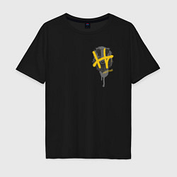 Мужская футболка оверсайз Логотип Пуффендуя в стиле граффити