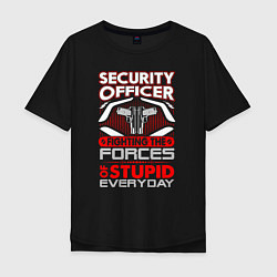 Мужская футболка оверсайз Сотрудник охраны Ежедневная борьба с тупостью