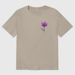 Футболка оверсайз мужская Любовь в цветке, цвет: миндальный