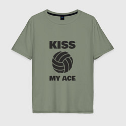 Мужская футболка оверсайз Volleyball - Kiss My Ace