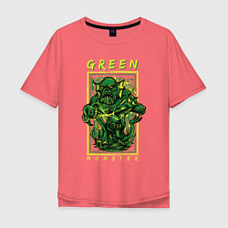 Мужская футболка оверсайз Зелёный монстр