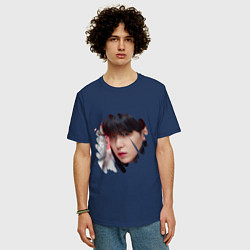 Футболка оверсайз мужская Agust D SUGA BTS, цвет: тёмно-синий — фото 2