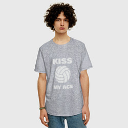 Футболка оверсайз мужская Kiss - My Ace, цвет: меланж — фото 2