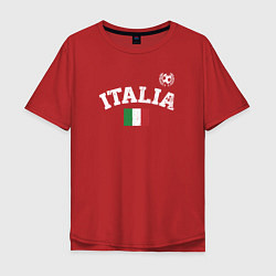 Футболка оверсайз мужская Футбол Италия, цвет: красный