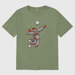 Футболка оверсайз мужская Мощный космический удар, цвет: авокадо