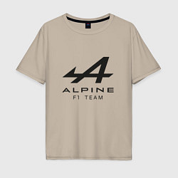 Мужская футболка оверсайз Alpine F1 team Black Logo