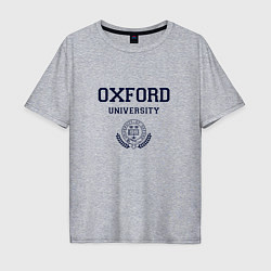 Футболка оверсайз мужская Оксфорд - логотип университета, цвет: меланж