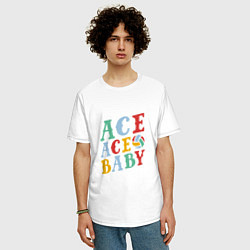 Футболка оверсайз мужская Ace Ace Baby, цвет: белый — фото 2