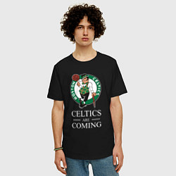 Футболка оверсайз мужская Boston Celtics are coming Бостон Селтикс, цвет: черный — фото 2