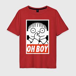 Футболка оверсайз мужская СИМПСОНЫ РАЛЬФ OH BOY, цвет: красный