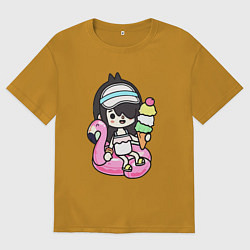 Футболка оверсайз мужская Toca Boca девочка геймер, цвет: горчичный