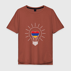 Футболка оверсайз мужская Armenia Light, цвет: кирпичный