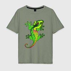 Мужская футболка оверсайз Ящерица Lizard