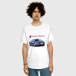 Футболка оверсайз мужская Audi sport Racing, цвет: белый — фото 2