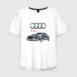 Футболка оверсайз мужская Audi Germany Car, цвет: белый