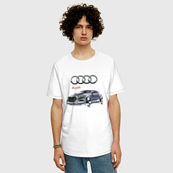 Футболка оверсайз мужская Audi Germany Car, цвет: белый — фото 2